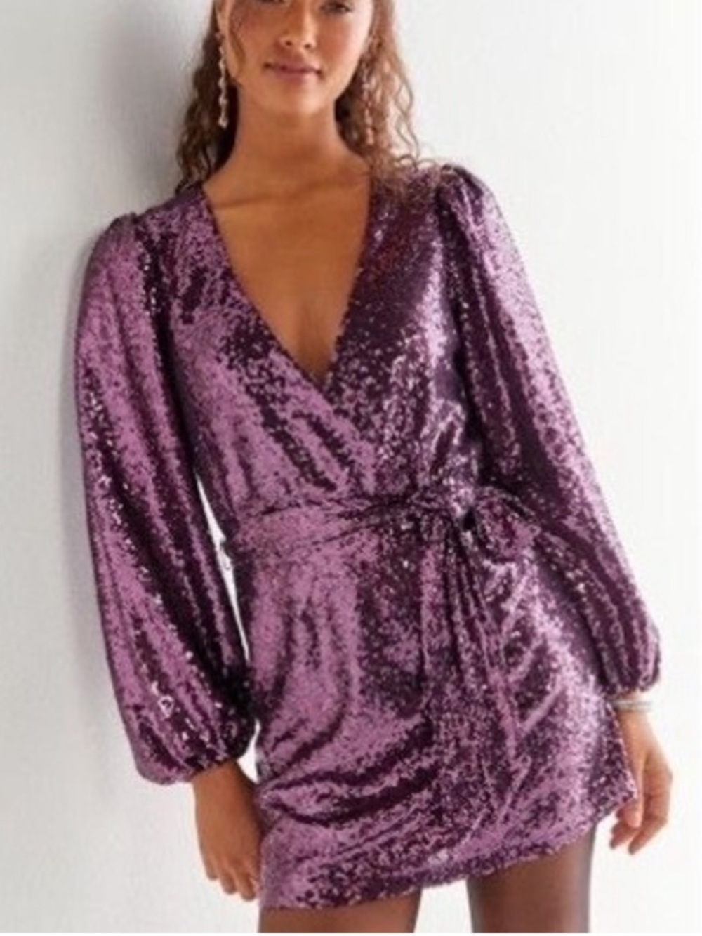 NWT Anthropologie Lisabette
Sequined Mini Dress Purple